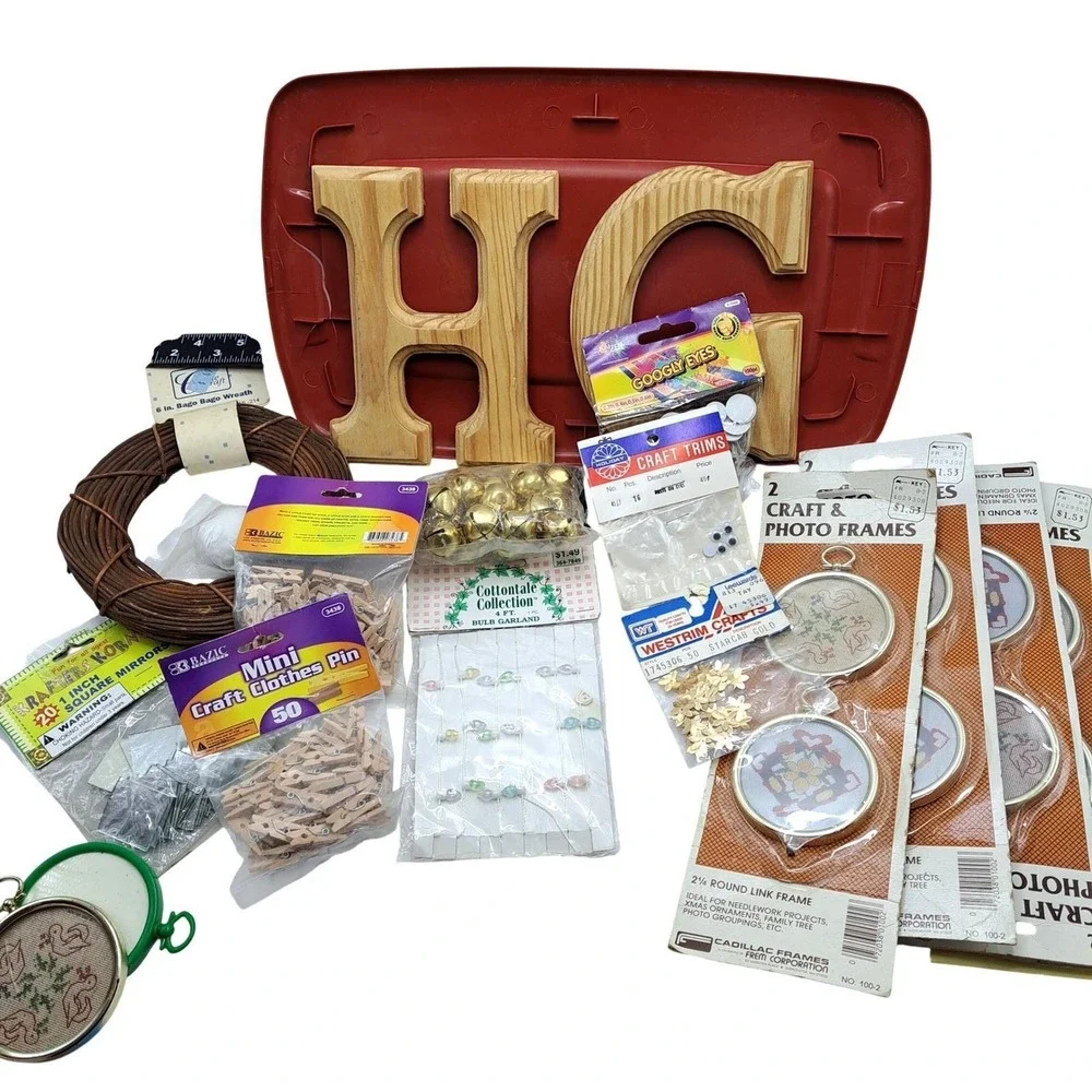 Vintage Mixed Craft Lot DIY Supplies 1970s 1980s 1990s Original Packages